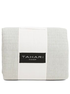 TAHARI HOME linen and cotton blend warm quilt